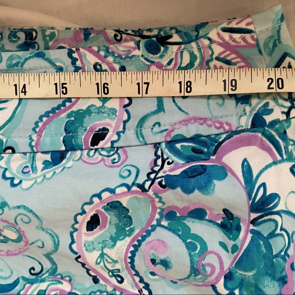 2PC Talbots Skirt & Top Lilac Purple Blue Aqua Paisley Floral size 14W - Picture 13 of 13